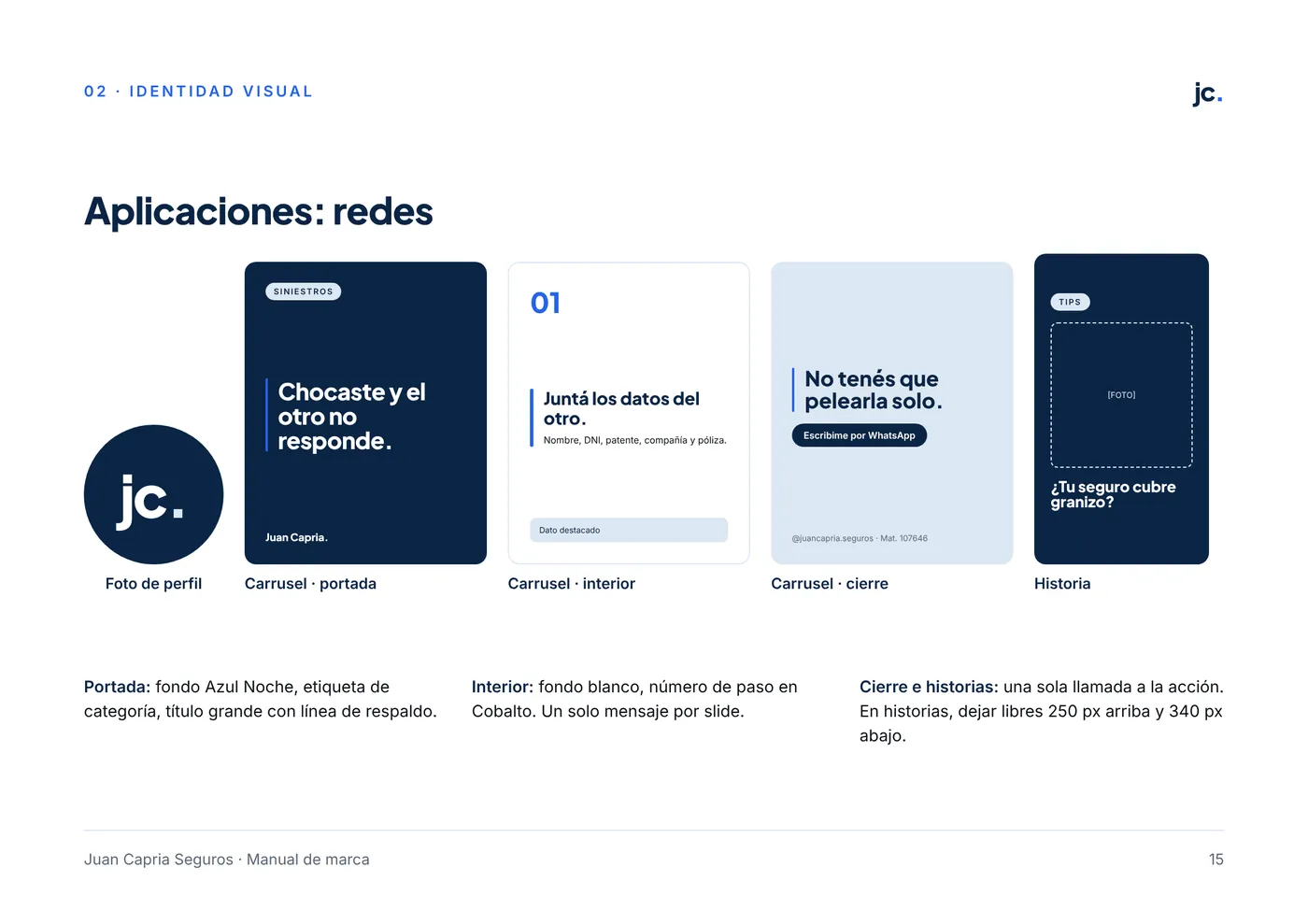 Manual de Juan Capria Seguros: aplicaciones en redes