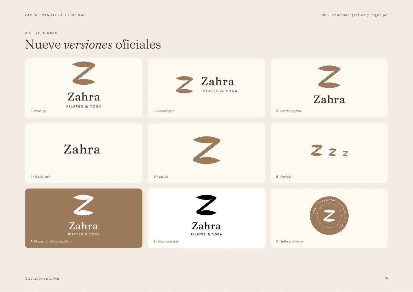 Manual de Zahra: las nueve versiones oficiales del logo